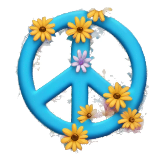 Hippie peace sign flowers  sticker