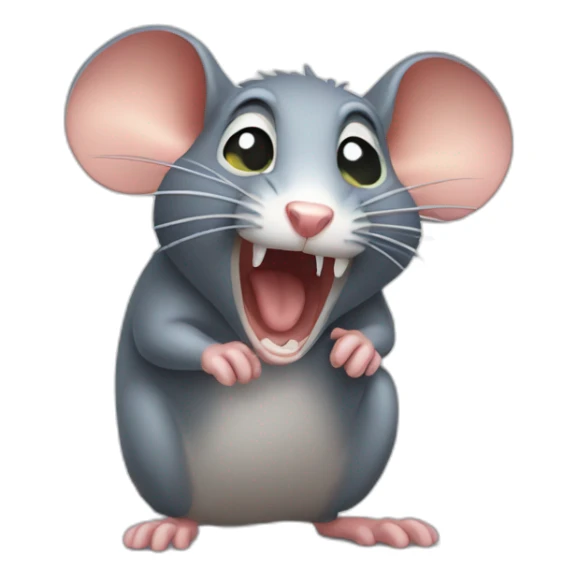 A rat that is holding its head because it is very panicked and scared sticker