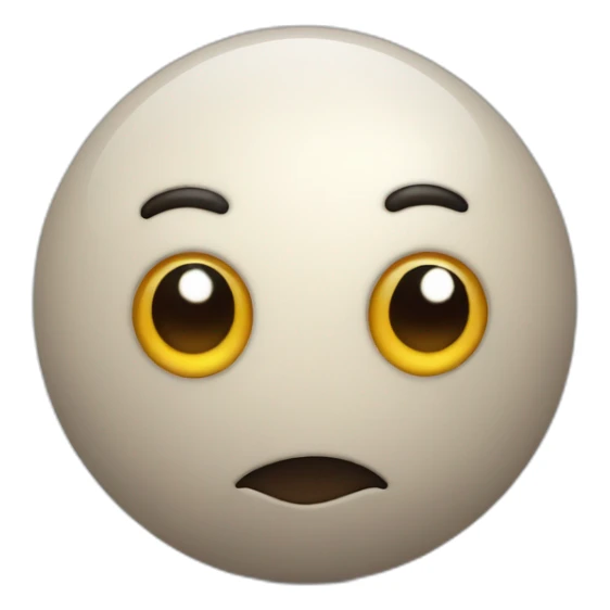 3d sphere with a cartoon wistful skin texture with big stupid eyes sticker