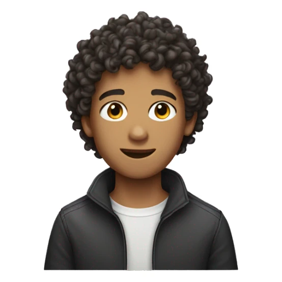 Short curly head teen boy with goate  sticker