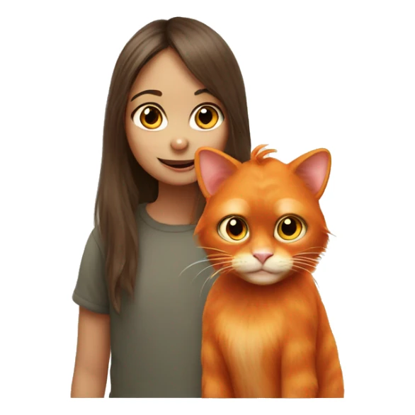 orang cat with girl sticker