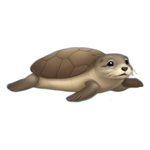 Une loutre sur une tortue sticker