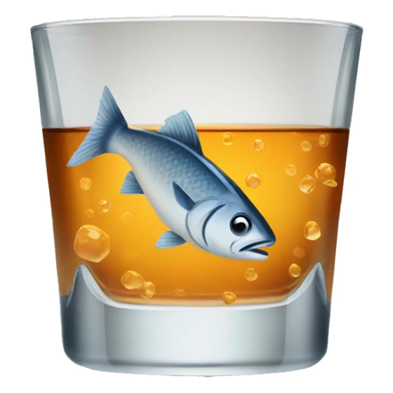 Whiskey glass full of fish in sticker