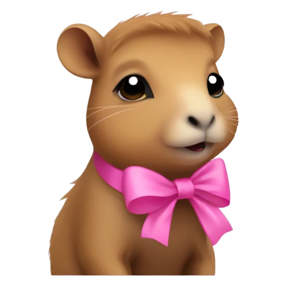 baby capybara with pink bow sticker