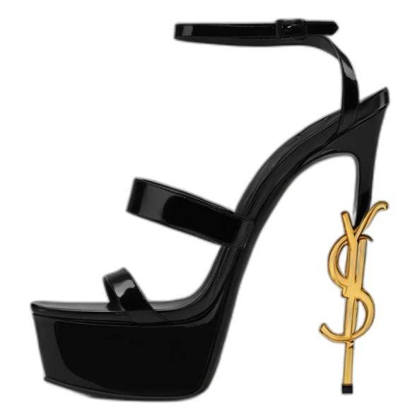 Ysl heel sandal  TRIBUTE PLATFORM SANDAL black PATENT LEATHER sticker