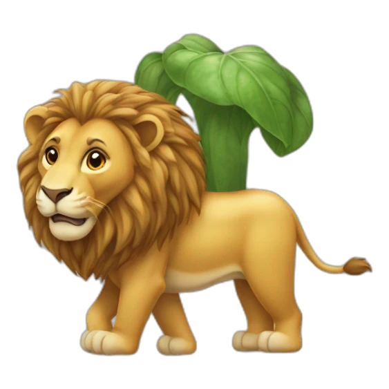 Un lion sur un éléphant sticker