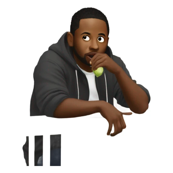 Kendrick Lamar eating onions on a balcony sticker