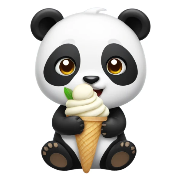 Panda eating ice cream sticker