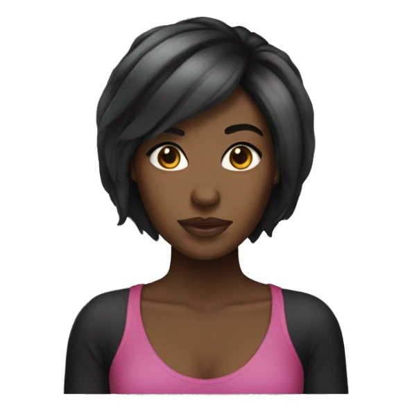 Black girl with buss down wig  sticker