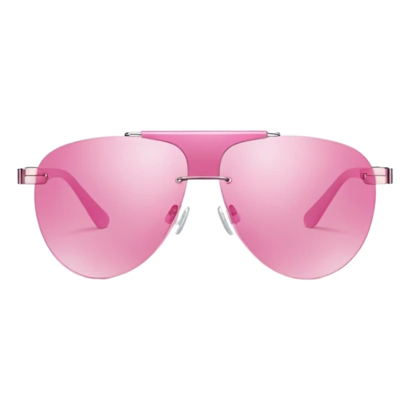 pink frameless wraparound sunglasses, Y2K fashion, single lens design sticker