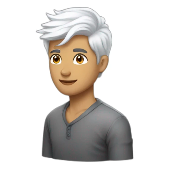 Manish Suthar college student white hair some and lean body  sticker