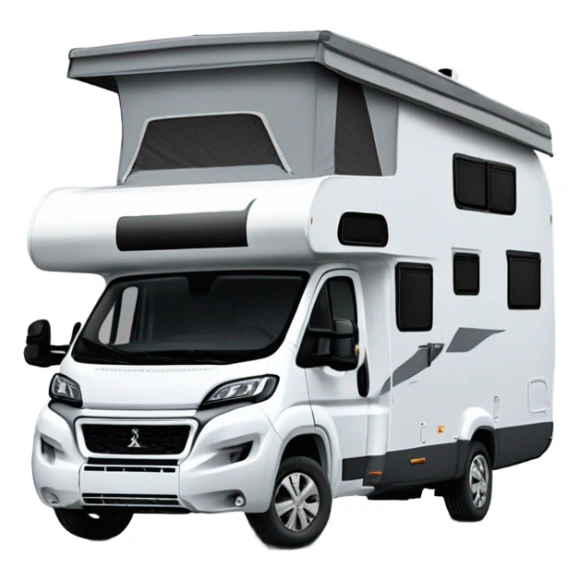 Peugeot Boxer als Camper in Silber mit zwei eingebauten Fenster seitlich ohne Austelldach sticker