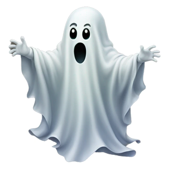 a ghost on a piece of land sticker