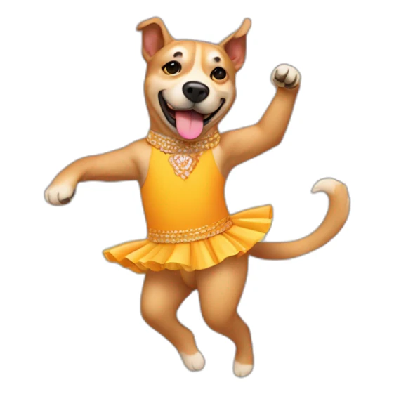 Un chien qui danse la salsa en maillot de bain sticker
