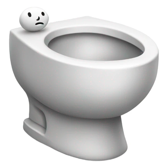 Toilet with head sticker