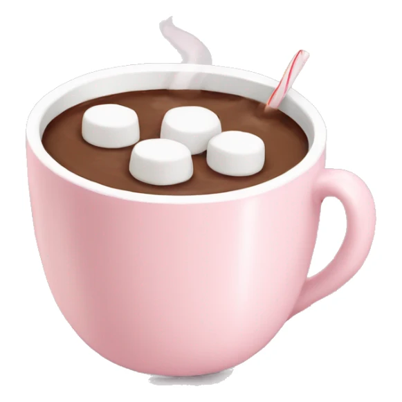 Light Pink mug of hot chocolate with marshmallows  sticker