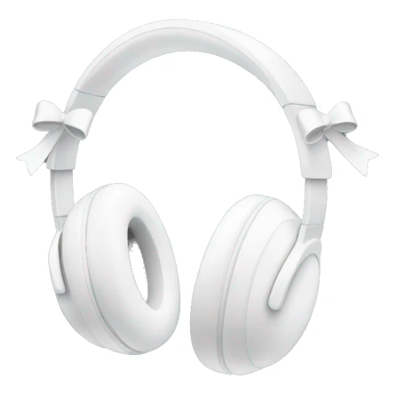 White headphones with bows sticker
