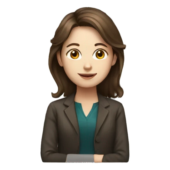 Girl art lecturer with brown hair  sticker