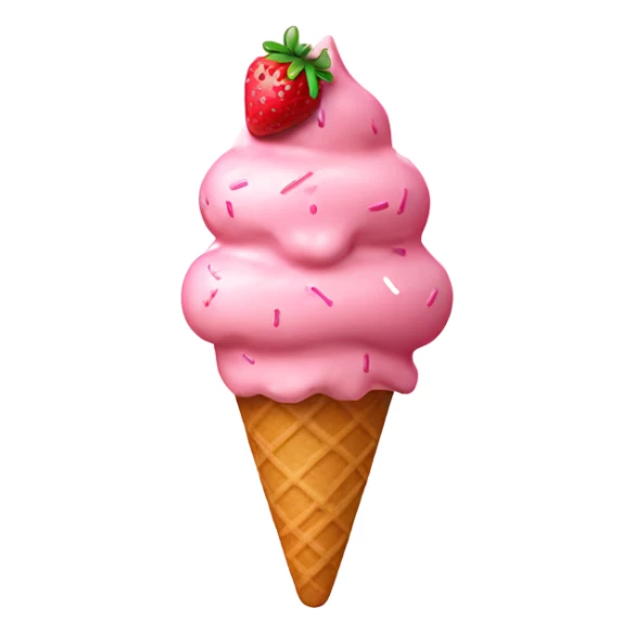strawberry Ice cream with pink sprinkles  sticker