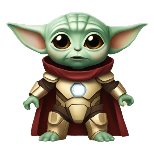 Baby yoda as iron man sticker