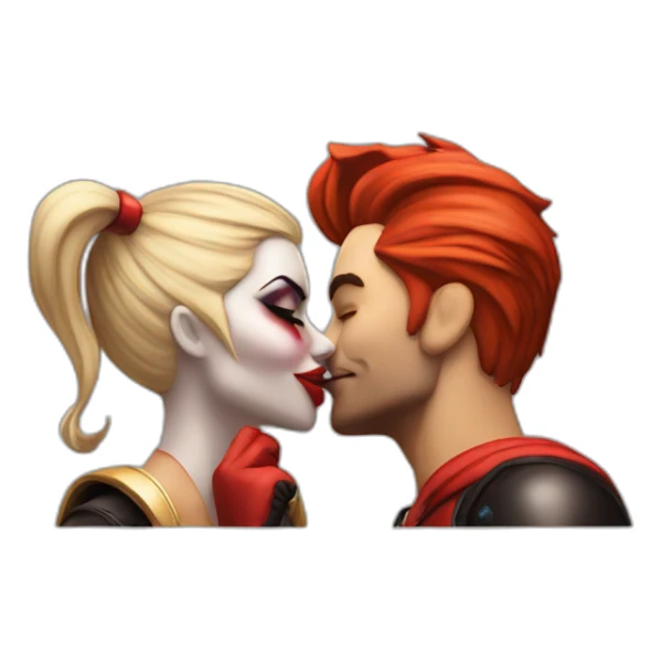 Harley quinn kiss sticker