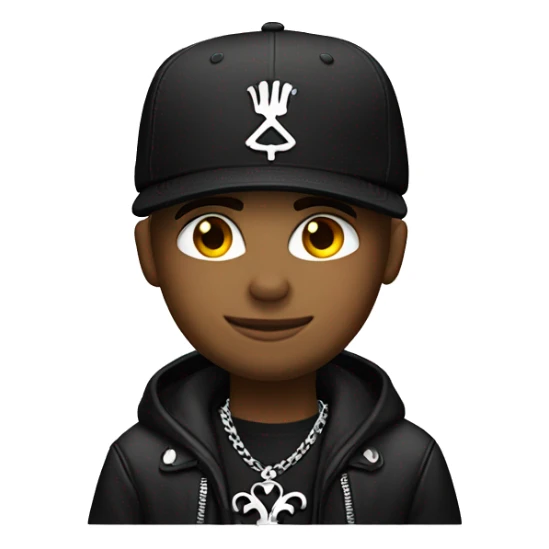 Guy wearing chrome hearts brand hat detailed sticker