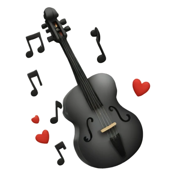 Un coeur traversé par une note de musique  sticker
