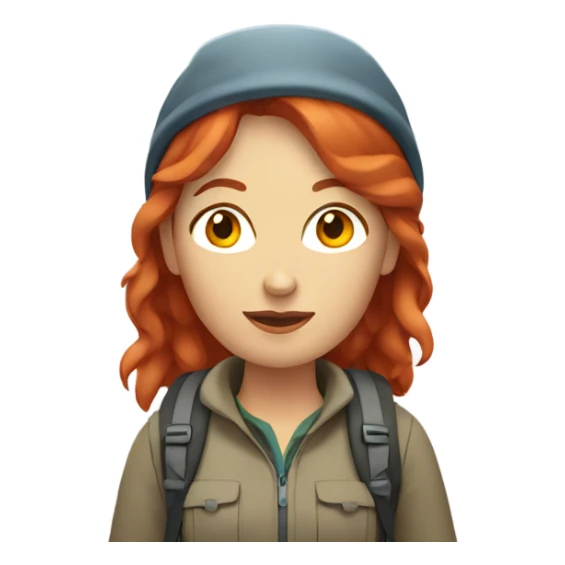 woman hiker with red hair full body sticker