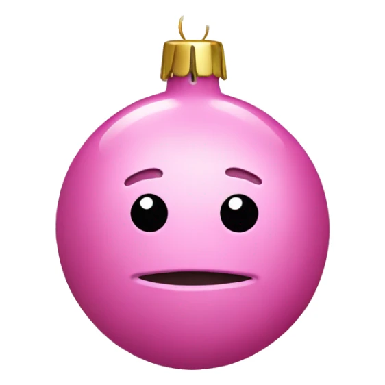 Pink Christmas Ornaments with a face sticker