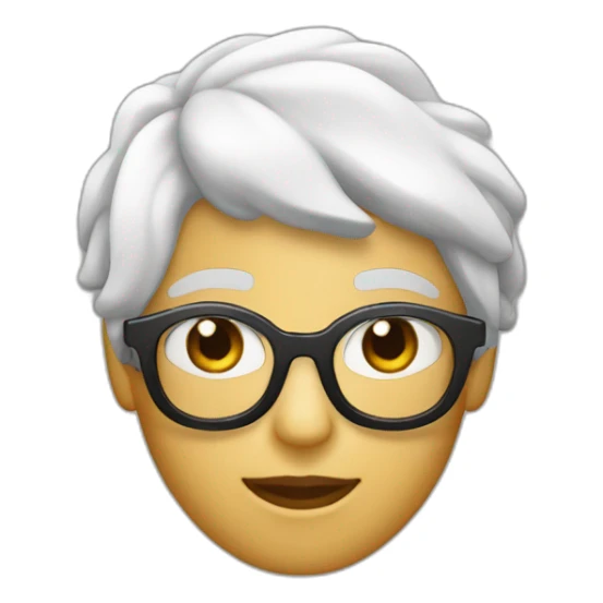 persona blanca  de pelo negro con entradas y lentes sticker