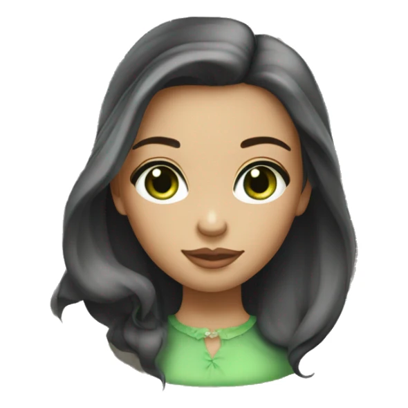 Belle fille cheveux noir et yeux vert sticker