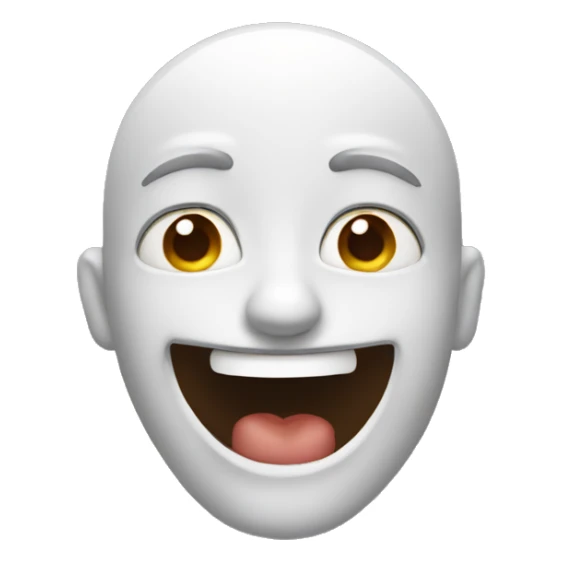 Regular emoji that switches from laughing to straight face sticker