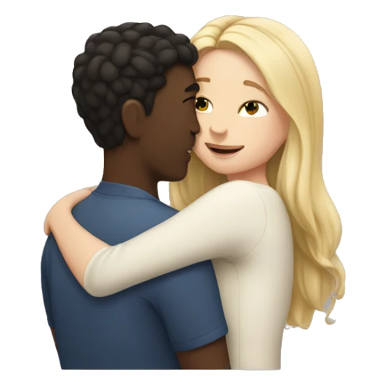 white girl with dark hairhugging light skin guy sticker