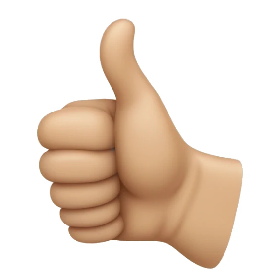 Thumb up but the thumb is turn in 90° sticker