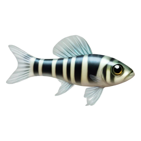 Danio rerio zebrafish female with horizontal stripes sticker