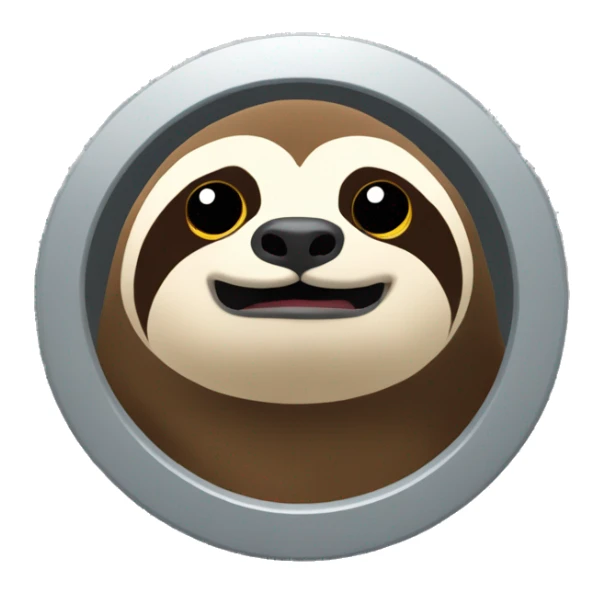 create an emoji for iphone with a sloth and the words "Let that shit go" in large letters around the sloth. sticker