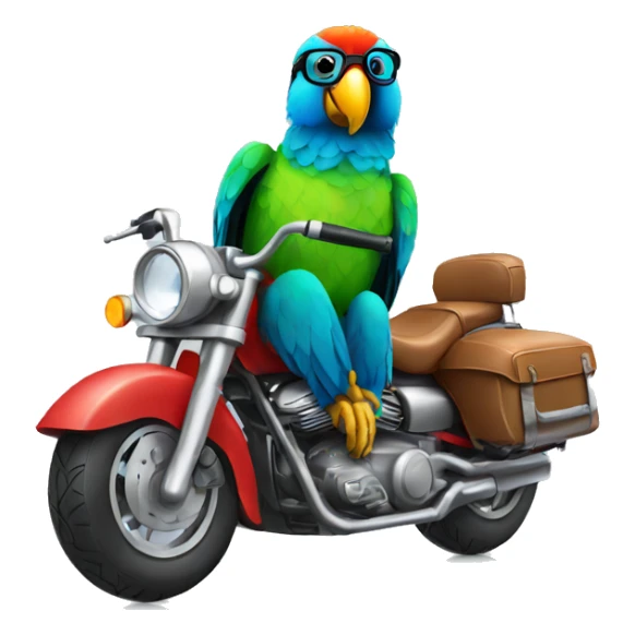 parrot with glasses on motorbike sticker