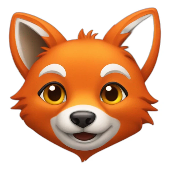un renard qui fais un coeur sticker