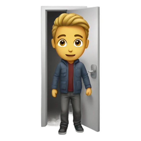 someone out of the door sticker