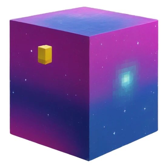 Cube planet made of voxels sticker