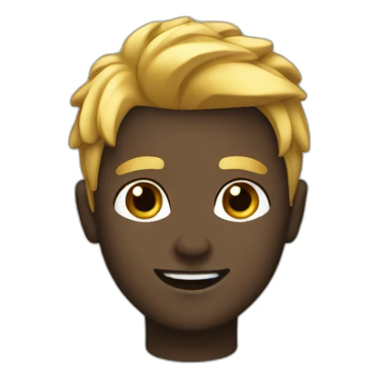 gold hair boy black brow sticker
