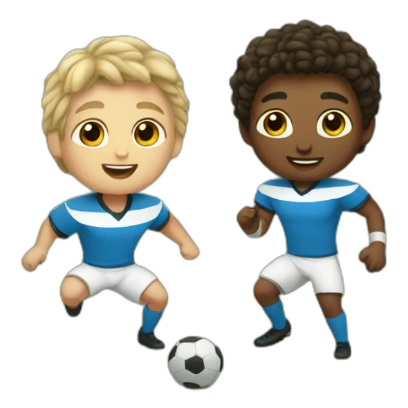 Jale and finn playing football sticker