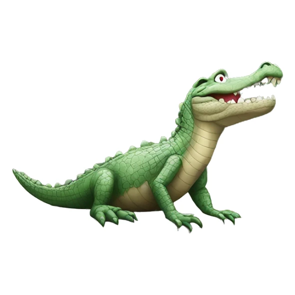 Crocodile siting on a grave in a cementery sticker