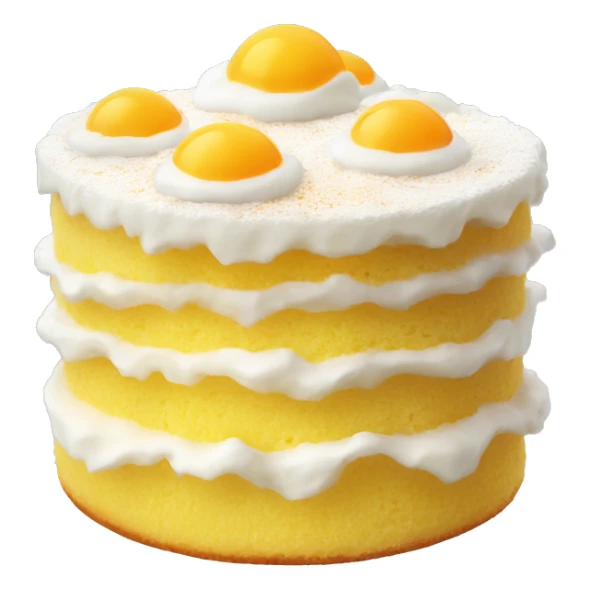 A fluffy sponge cake topped with creamy salted eggs sticker