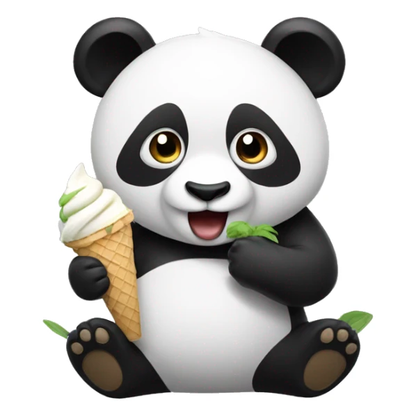 Panda eating ice cream sticker