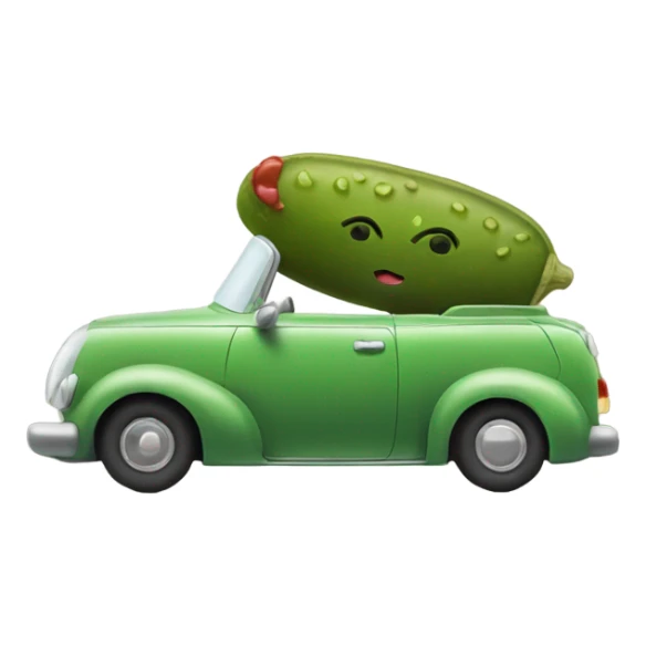 Pickle and a dog driving in a car sticker
