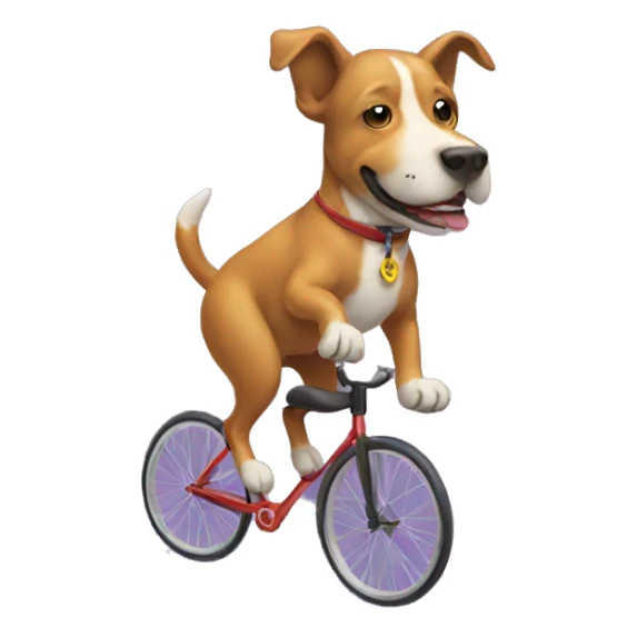 a dog riding a unicycle  sticker