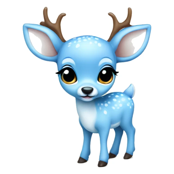 baby deer baby blue accents sticker