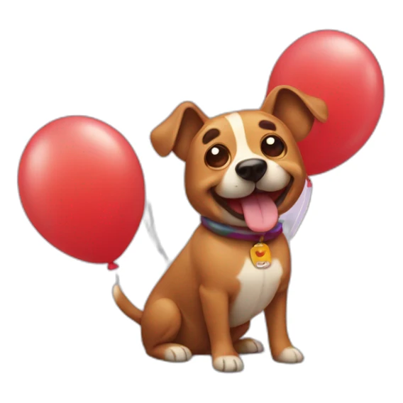 dog with sausage on his back and baloons on head sticker