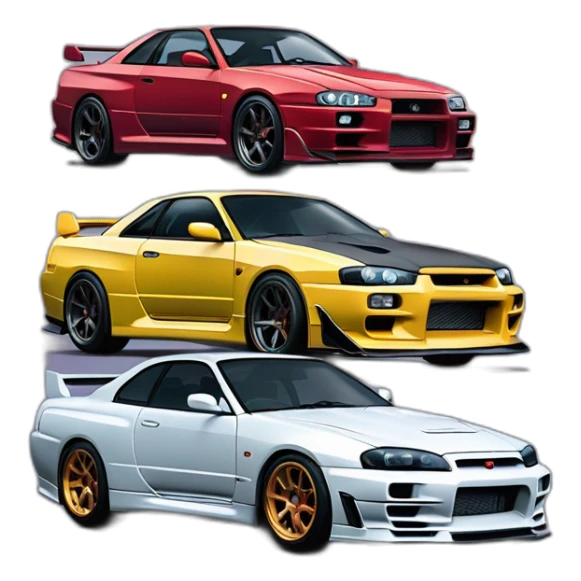 nissan skyline gtr r34 mix with toyota supra mk4 sticker